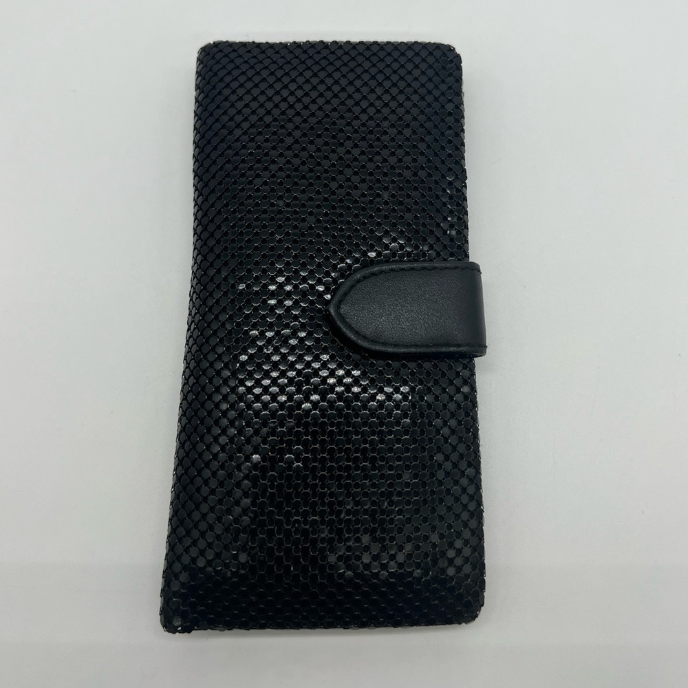 WHITING AND DAVIS INTERNATIONAL Vintage Black Metal Mesh Snap Closure Wallet